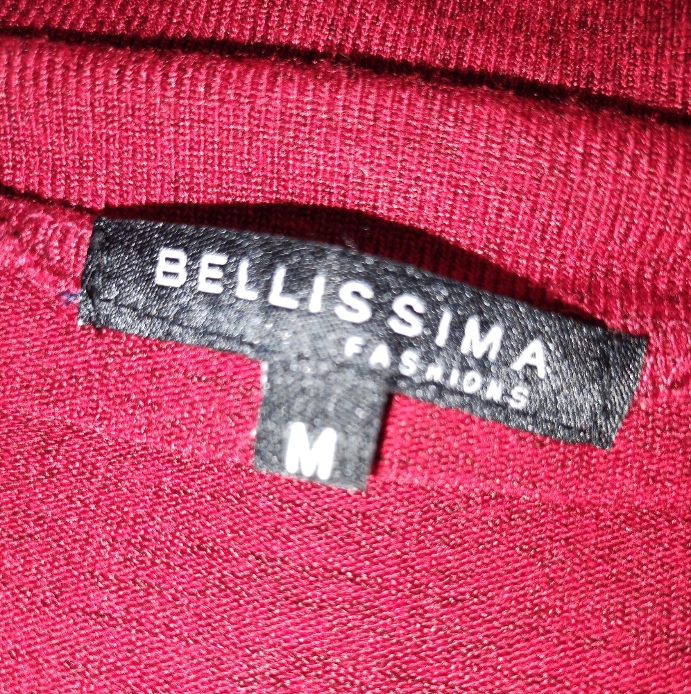 Bellissima Open Front Fringe Sleeveless Cardigan, Red / Burgundy, Size M… - Picture 2 of 7